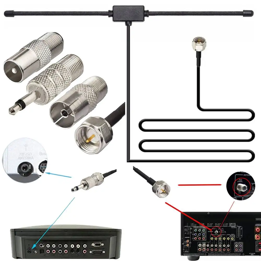 

AM FM-радиоантенна F Женская голова к телевизору 3,5Mono FM Антенна с овечьим рогом Универсальная дипольная антенна AM FM для автомобильной FM-радиостанции
