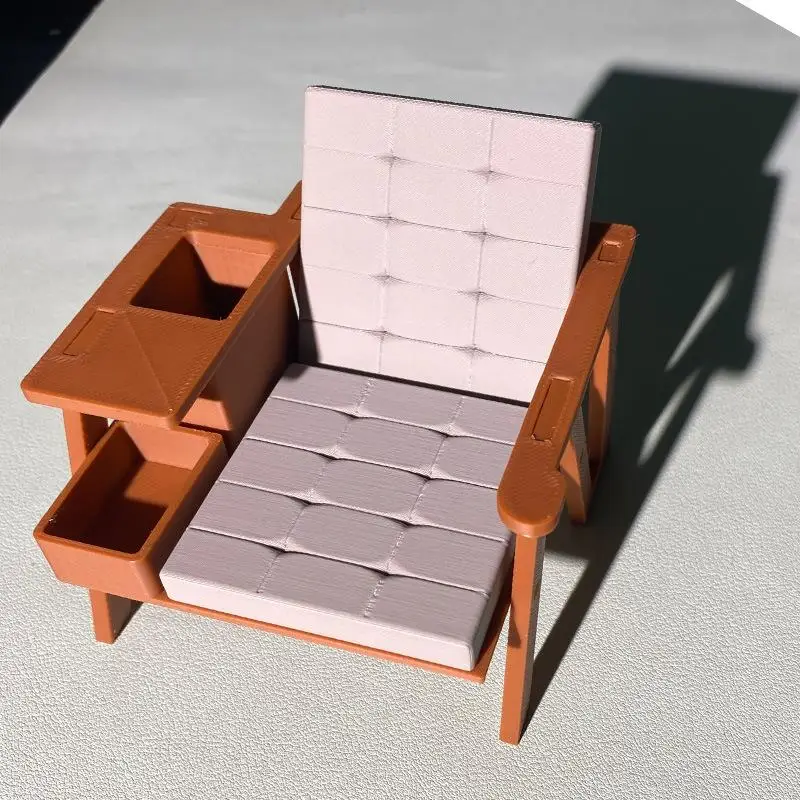 1 Set 3d Printed Lounge Furniture 1/12 Scale Miniature Reading Chair Model For Diorama Dollhouse Desktop Ornament Home Decor view 6