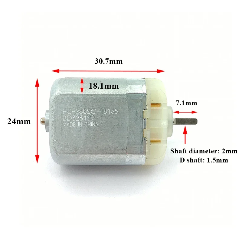 MABUCHI FC-280SC-18165 Mini 24mm DC 12V Electric Motor with Reverse D-Shaft for Car Central Door Lock And Rearview Mirror Repair