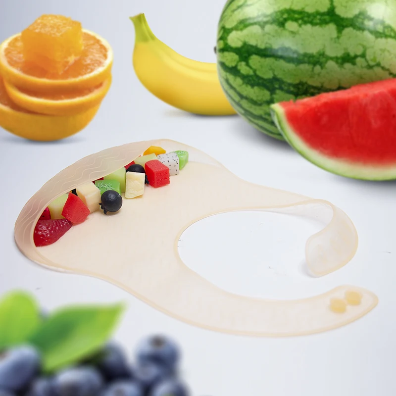 1 Pc Baby Silicone Jelly Bib Lightweight Widen Shoulder With PP Box Water Proof Adjustable Length Design Baby Tableware Bib