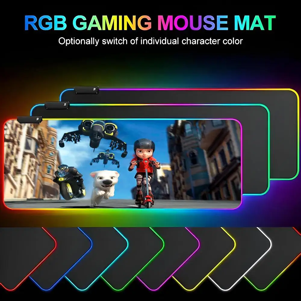 

Bolt dog cartoon Mouse Pad Gamer RGB Deskmat Keyboard Mat Gaming Laptops LED Mousepad Desk Protector Anime Mause Mats