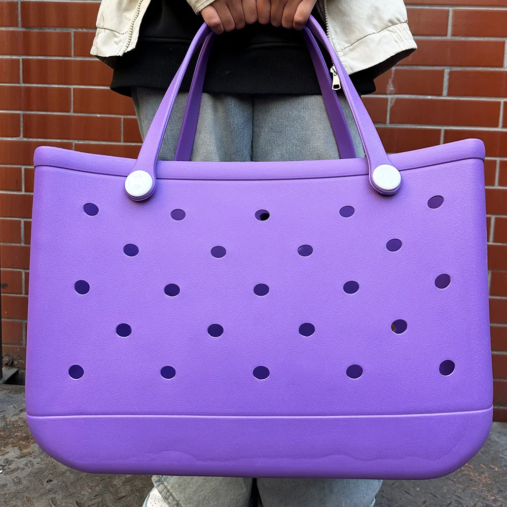 

Women DIY with Accessories Korean-style Perforated Bag Men Eva Beach Bag Large Size Large Capacity Easy Clean Storage Tote Bag