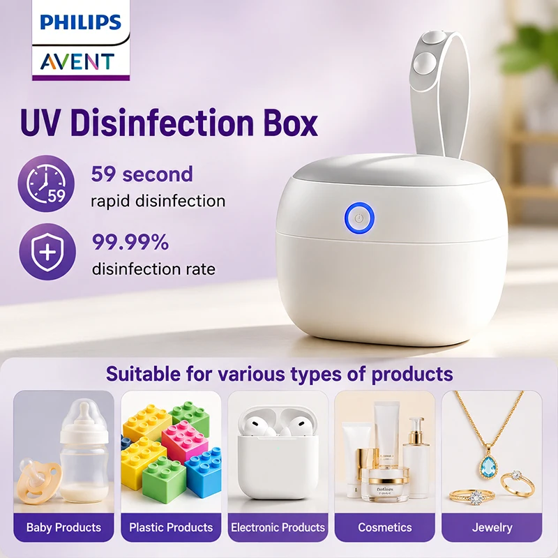 Avent BBL70545 Mini UV Disinfection Box Children Products Can Be Quickly Disinfected In 59s Making It Easy To Carry Disinfectors