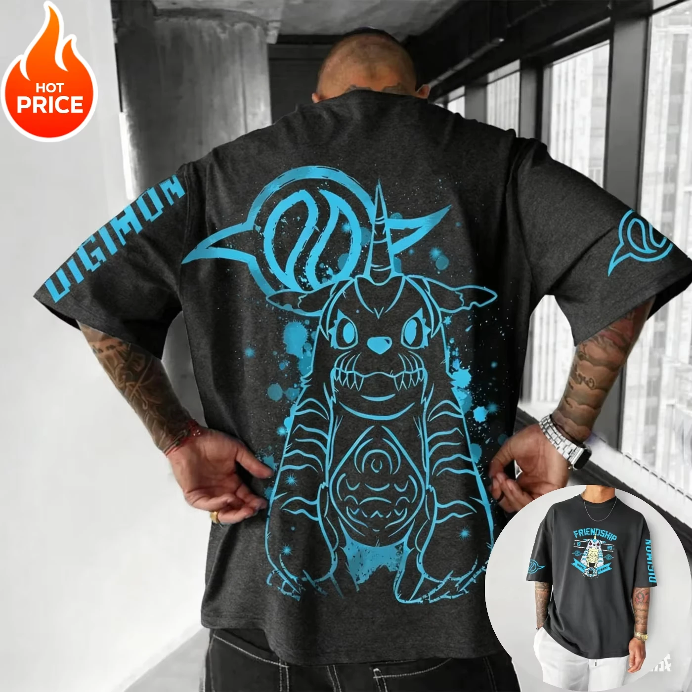 เสื้อยืดลายการ์ตูนดิจิมอน กาบูมอน อนิเมะ 2026 สไตล์ฮาราจูกุสุดฮิต เสื้อวินเทจแนวสตรีทสำหรับผู้ชาย เสื้อยืดลำลองสำหรับผู้หญิง เสื้อยืดแขนสั้นผ้าฝ้ายสำหรับเล่นกีฬา