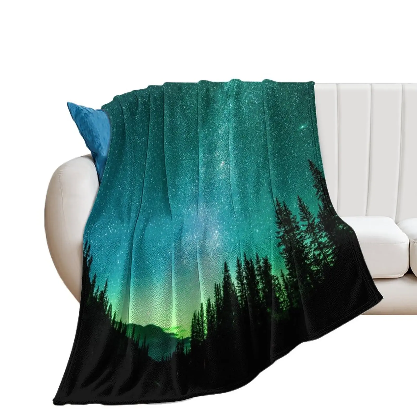 

Aurora Borealis aka Northern Lights Throw Blanket Furry Personalized Gift wednesday Bed covers Blankets