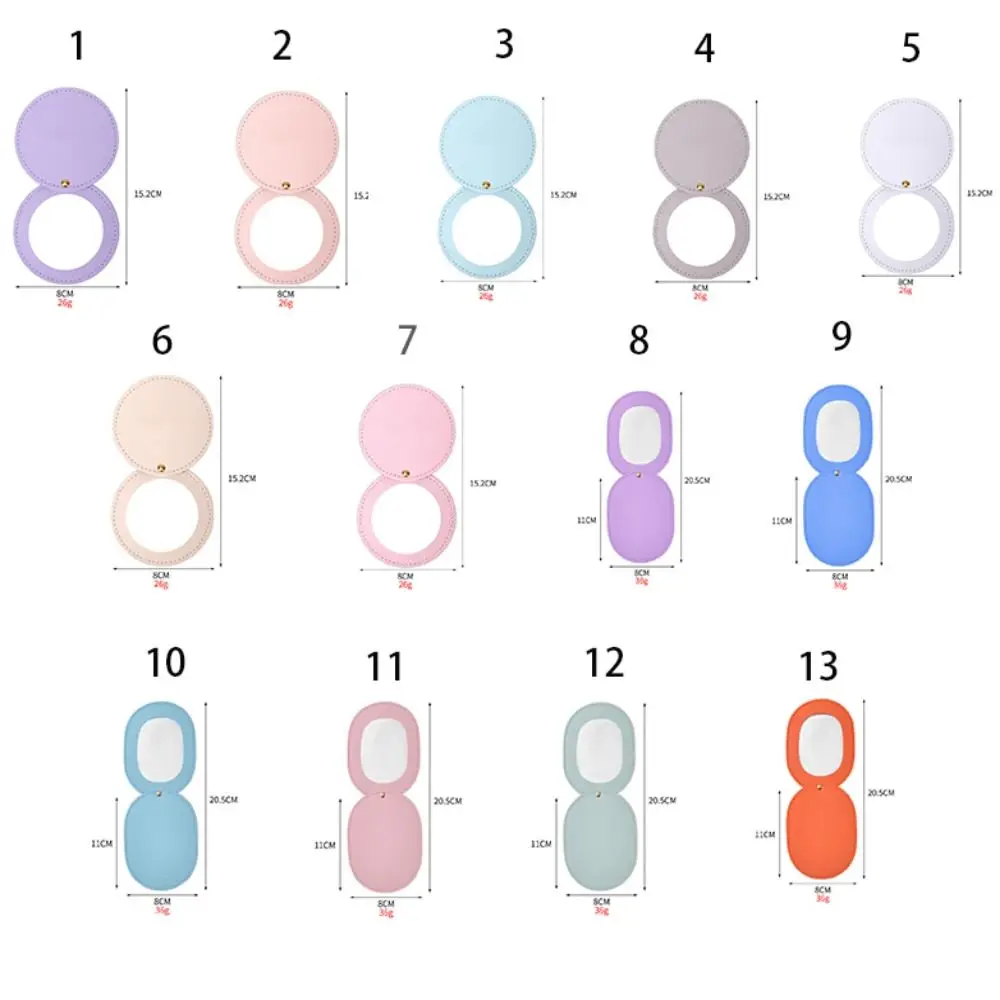 مرآة مكياج دائرية رفيعة للغاية من جلد البولي يوريثين ، مرآة مستحضرات تجميل على الوجهين من الفولاذ المقاوم للصدأ ، مرآة جيب مدمجة قابلة للطي للسفر