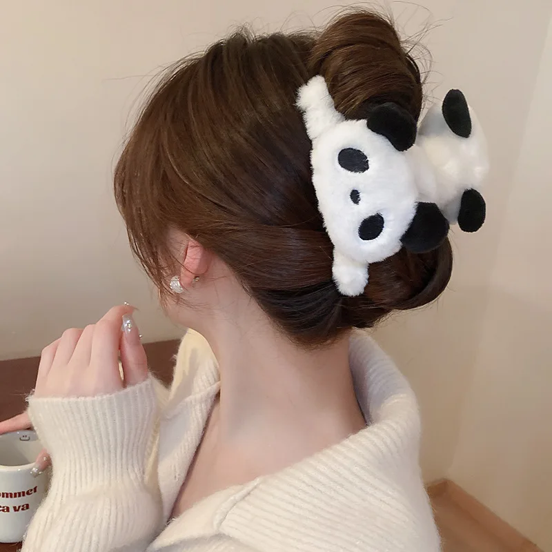 

Cute Cartoon Panda Plush Hair Clip Fashion Large Hair Claws Hairgrips Shark Clip Hair Accessories For Women Korean Headwear Gift