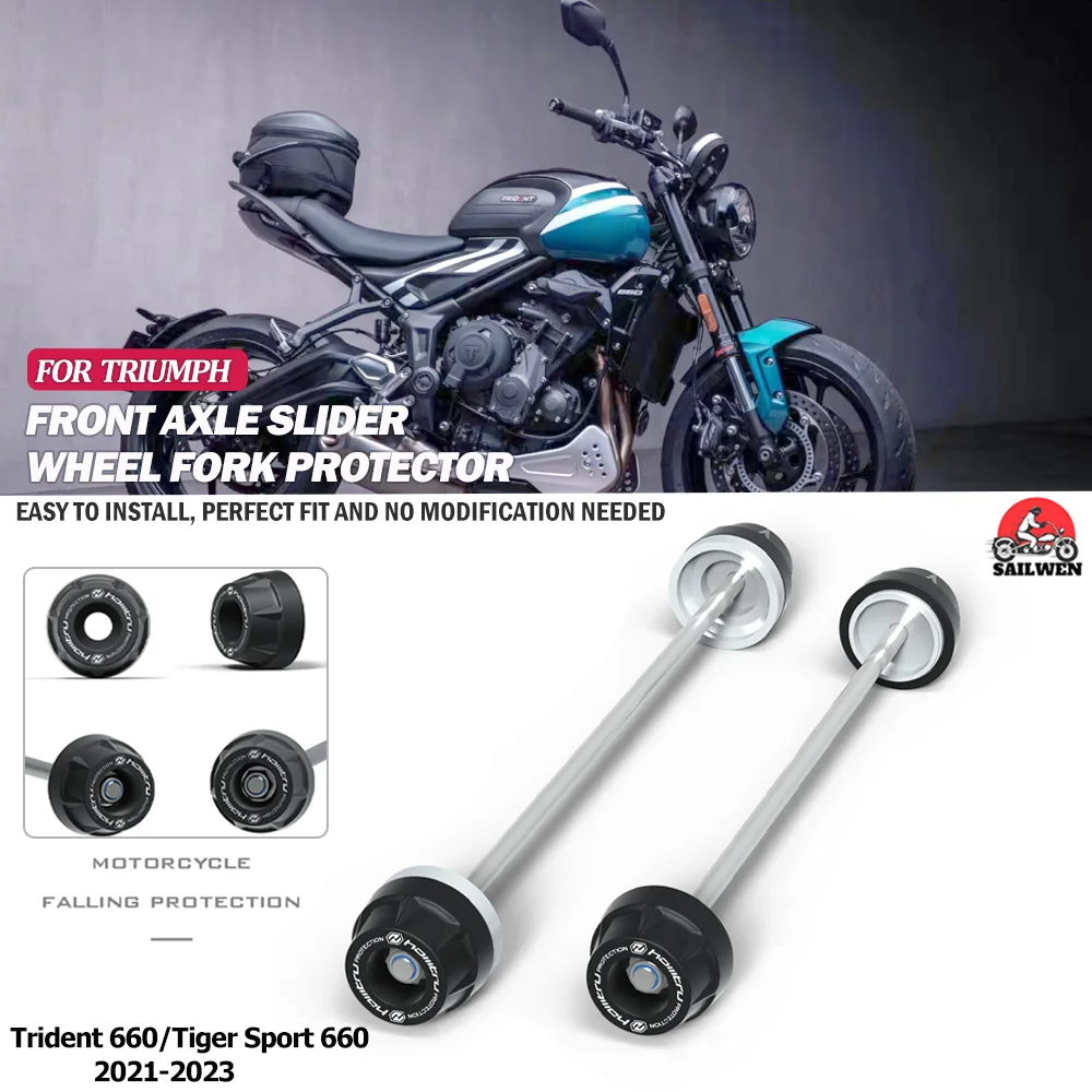 Protección de rueda delantera y trasera para TRIUMPH Trident 660/Tiger Sport 660 2021-2023, protección contra choques del eje de la rueda delantera y trasera