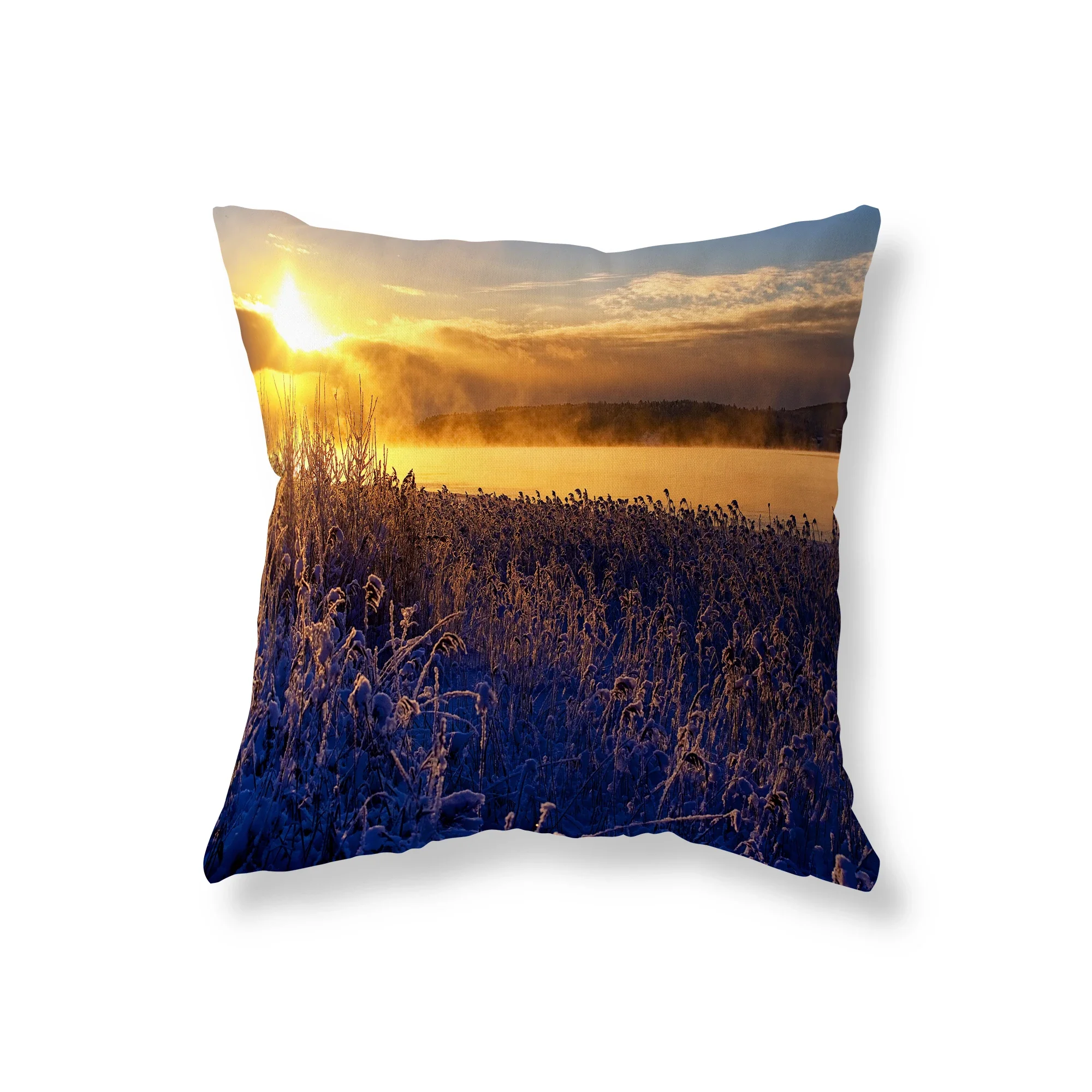 Nature Scenery Throw Pillow Covers Sofa Car Decorative   Chair Cushion  Room Aesthetics Home Decor 45x45cm