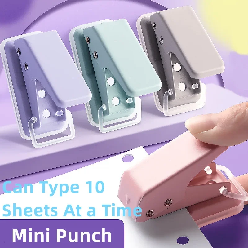 Single Ring Mini Hole Punch 1 Hole Cute Paper Punch Portable Round Hole Puncher Kawaii Office School Binding Supplies Stationery