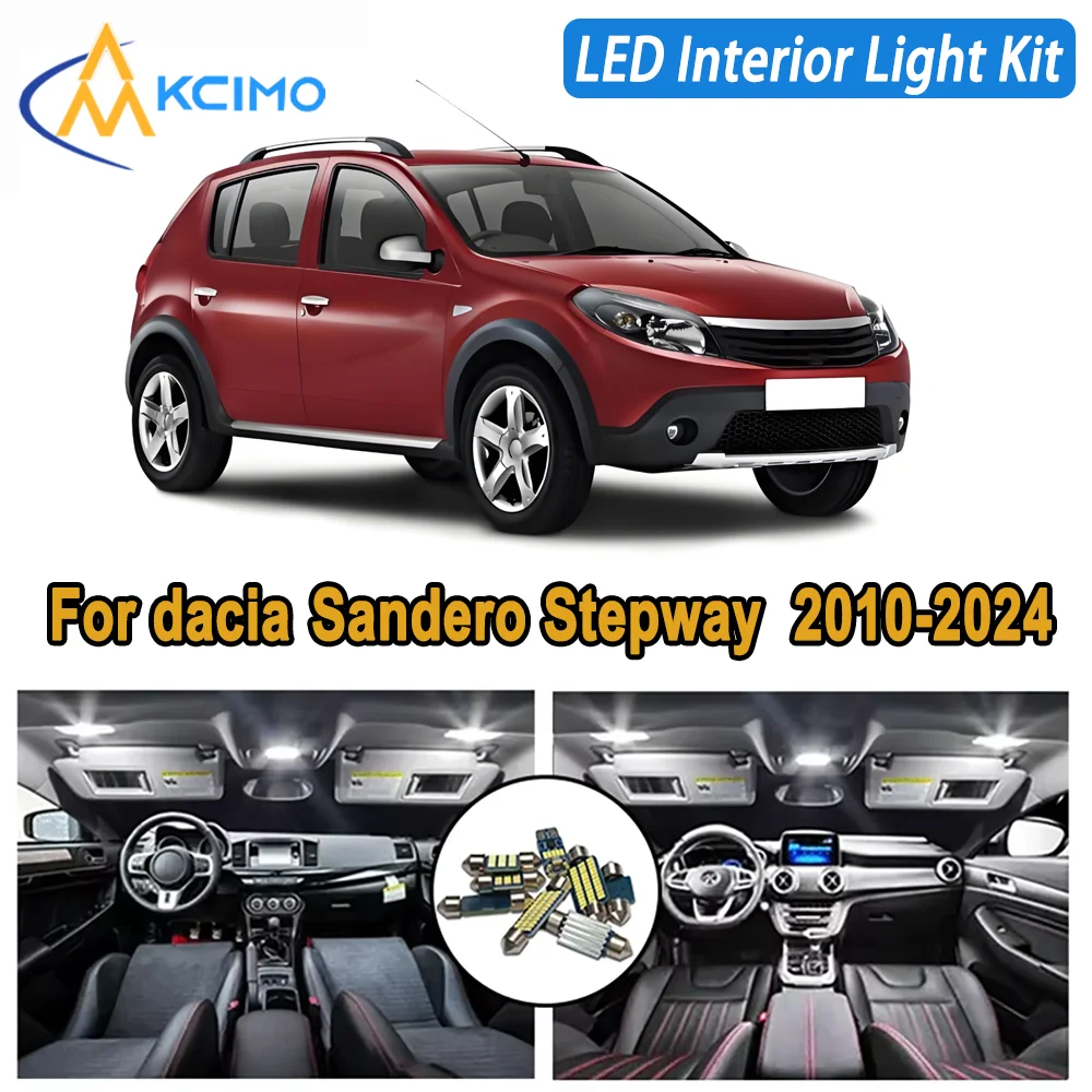 

Kcimo LED For dacia Sandero Stepway 2010- 2018 2019 2020 2021 2022 2023 2024 Premium Bright LED Interior Dome Map Trunk Light