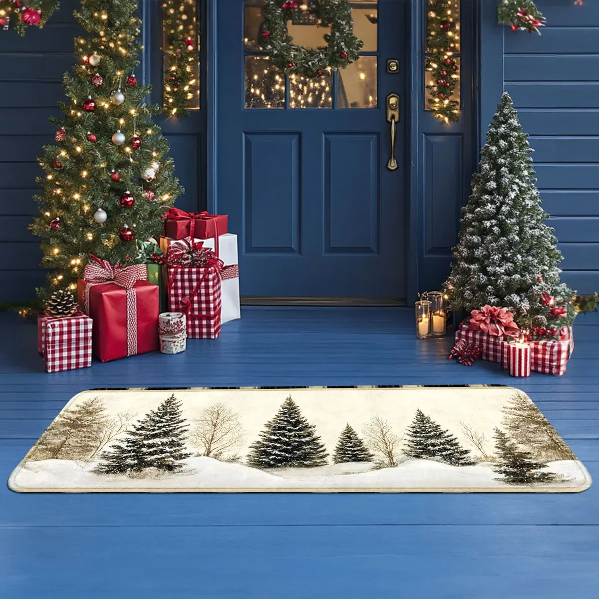 Keset Natal Motif Pohon Pinus  - Hunting Outdoor Rug ulasan dan harga