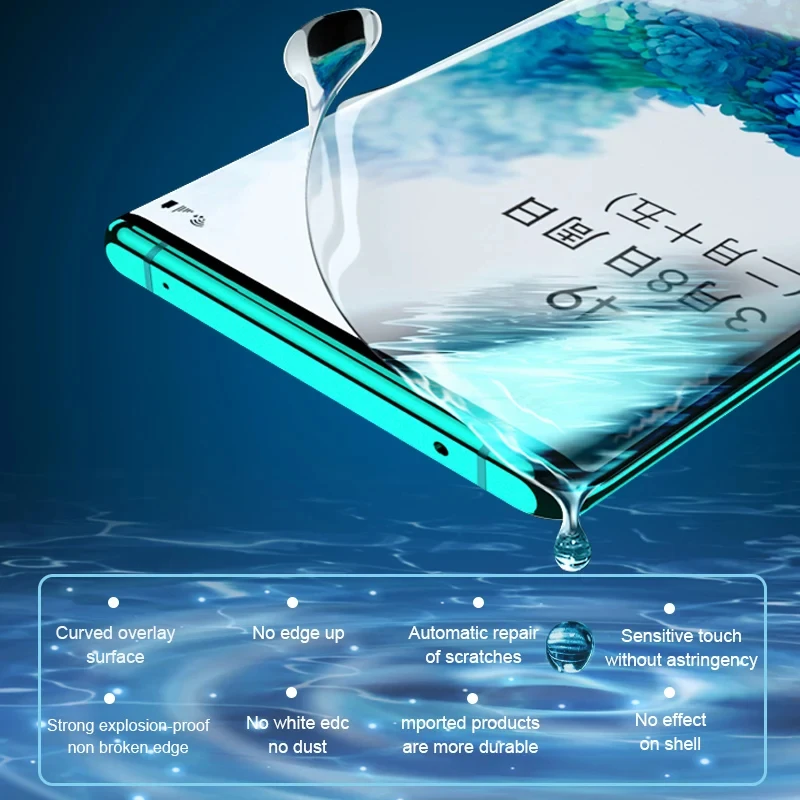 Protector de pantalla de película de hidrogel para Samsung Galaxy S22 S21 S23 S25 Ultra S24 S20 S23 FE Note 20 10 Plus A51 A52 A53, 4 piezas 3
