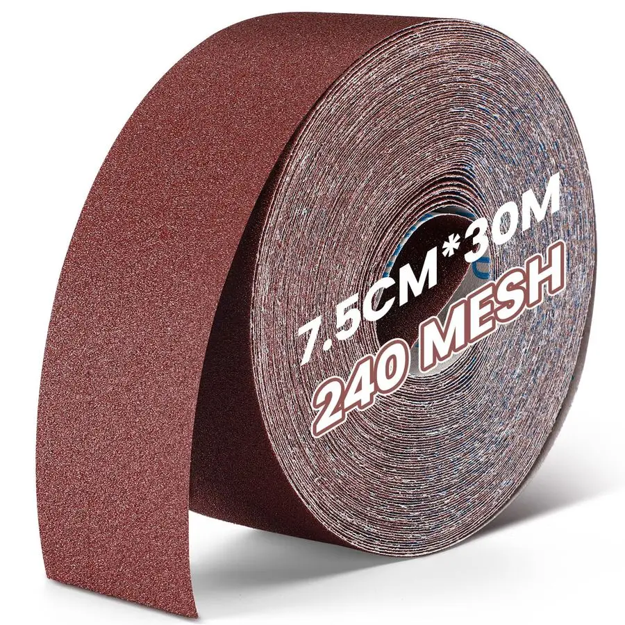 

Grit Abrasive Sandpaper Roll 3x100 ft Long Emery Cloth Sand Paper Roll Sanding Belt Aluminum Oxide for Drum Sander Continuous Sa