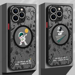 Astronaut For Magsafe Wireless Charging Phone Case For iPhone 17e 16e 17 16 15 14 Pro Max Plus 13 12 Pro 11 Acrylic Hard Cover