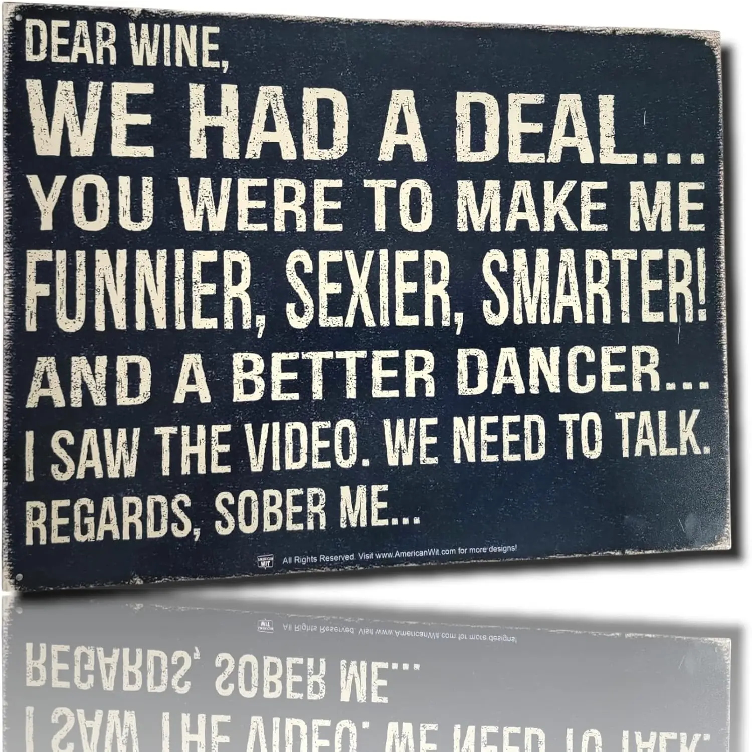 Funny Bar Quote Wine Alcohol Metal Tin Sign (16