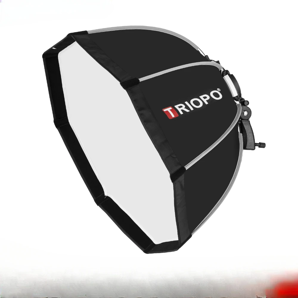 Triopo Collapsible Octagonal Soft Box Bracket with Soft Box Handle, Godox Yongnuo Speedlite Flash, 55cm, 65cm, 90cm, 120cm