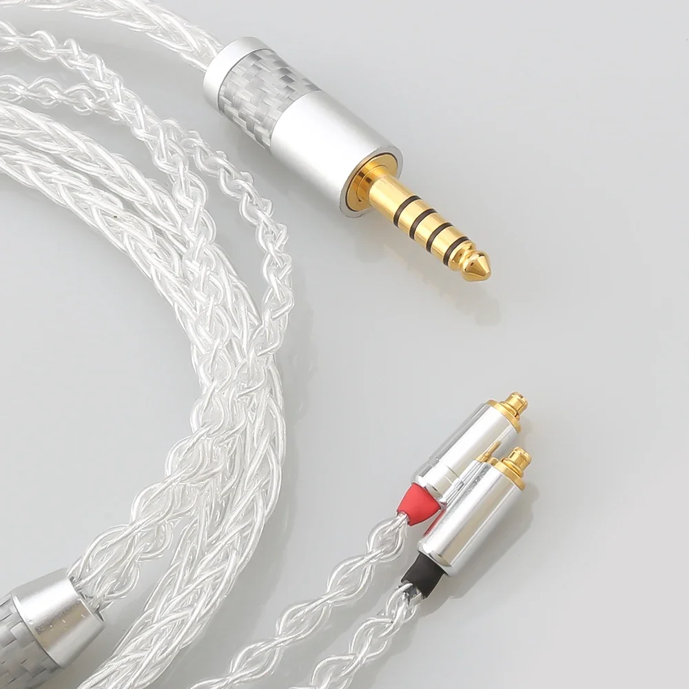 HIFI 2.5/3.5mm 4.4mm XLR Balanced 8 cores 99.99% Pure Silver Earphone Headphone upgraded Cable For MMCX AKG N5005 N40 N30