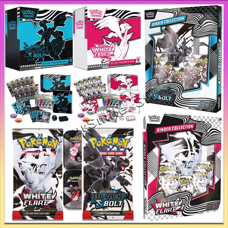 

Original Pokemonn Trading Card PTCG SV10.5 ETB English Version Black and White Cards Box Children Birthday Gifts
