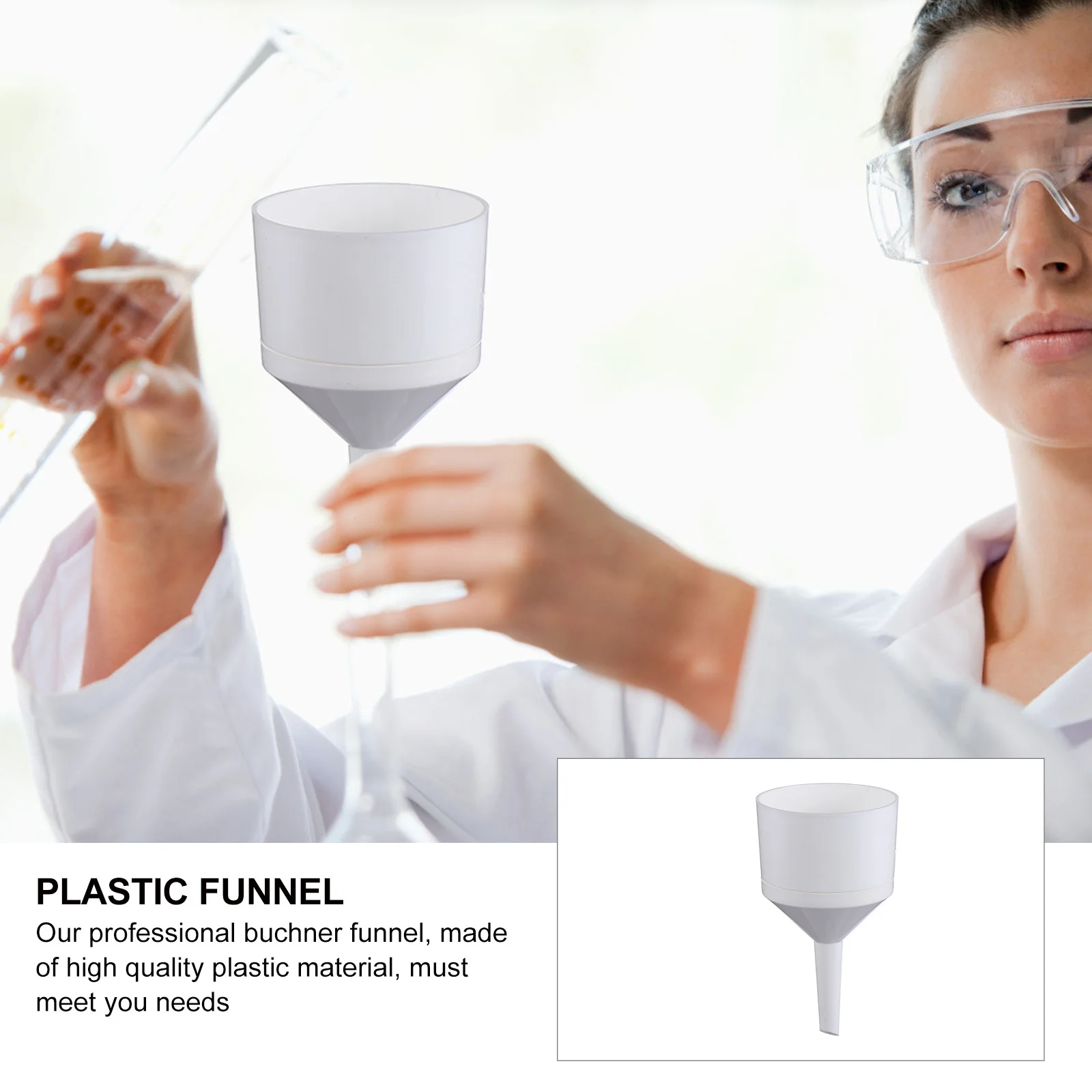

70Mm Plastic Buchner Filter Paper Funnel Suction Lab Use Chemical Wide Mouth Liquid Funnel For School