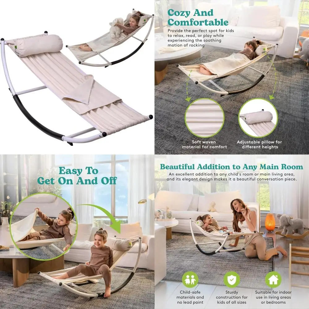 

Toddler Recliner with Comfort Pillow & Blanket - Kids Rocking Lounge Chair for Sensory Relaxation