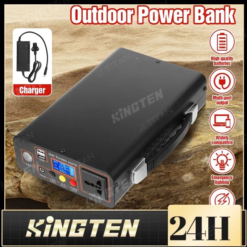 

Portable Outdoor Power Bank Solar Camping Power Station Lithium Battery 300W 90000Mah Solar Power Generator 220v AC EU/US