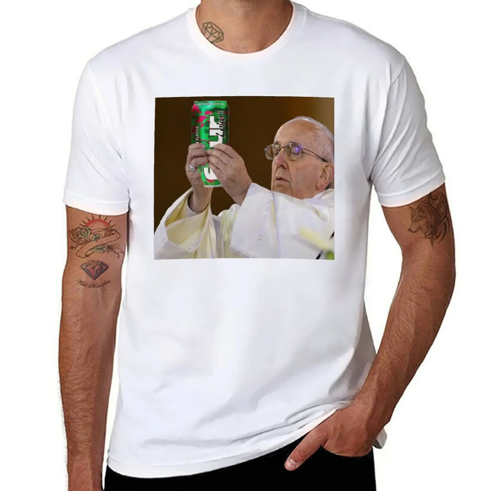 تي شيرت The Pope Four Loko تي شيرت برسوم جرافيك للرجال تي شيرت مضحك للرجال