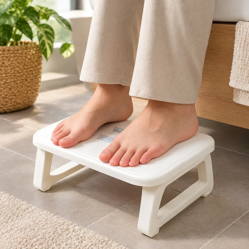 Adjustable Under-Desk Foot Support with Built-In Massage Rollers for Enhanced Home and Office Ergonomics