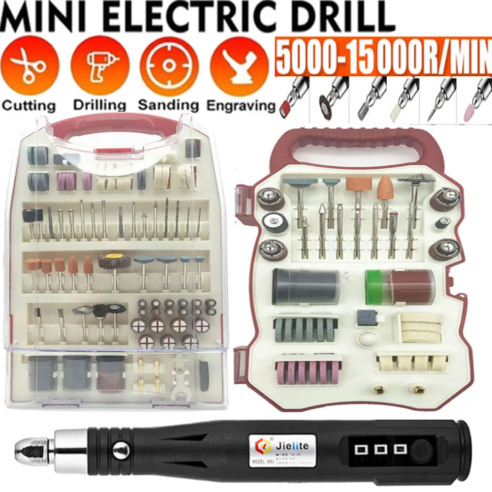 Mini Wireless Drill USB Cordless Rotary Tool Kit Woodworking Engraving Pen DIY For Jewelry Metal Glass With Dremel Accessories