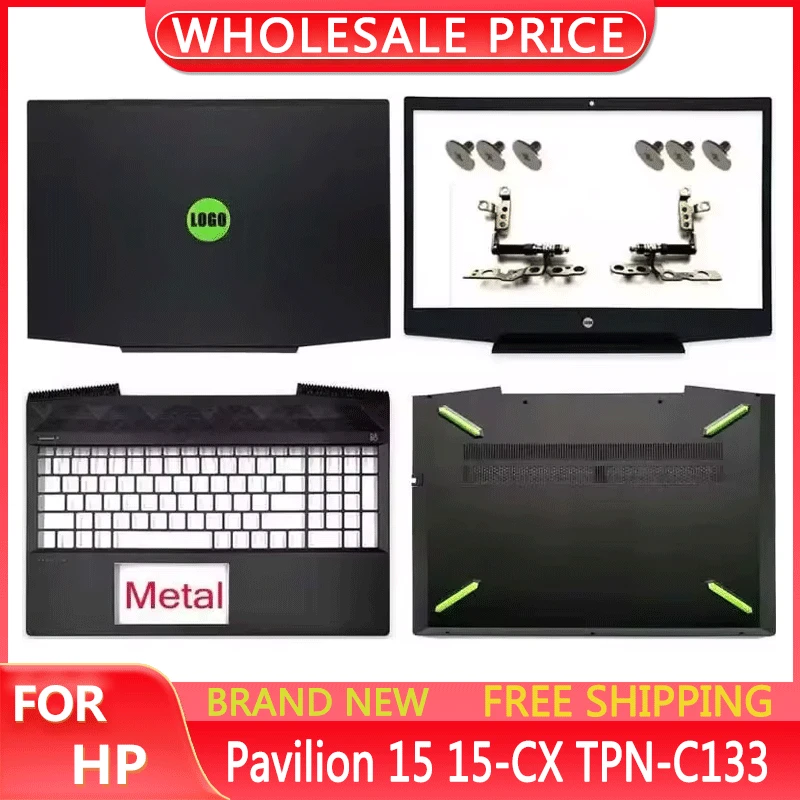 New For Pavilion 15 15-CX TPN-C133 Laptop LCD Back Cover Front Bezel Upper Palmrest Bottom Base Case Keyboard Hinges