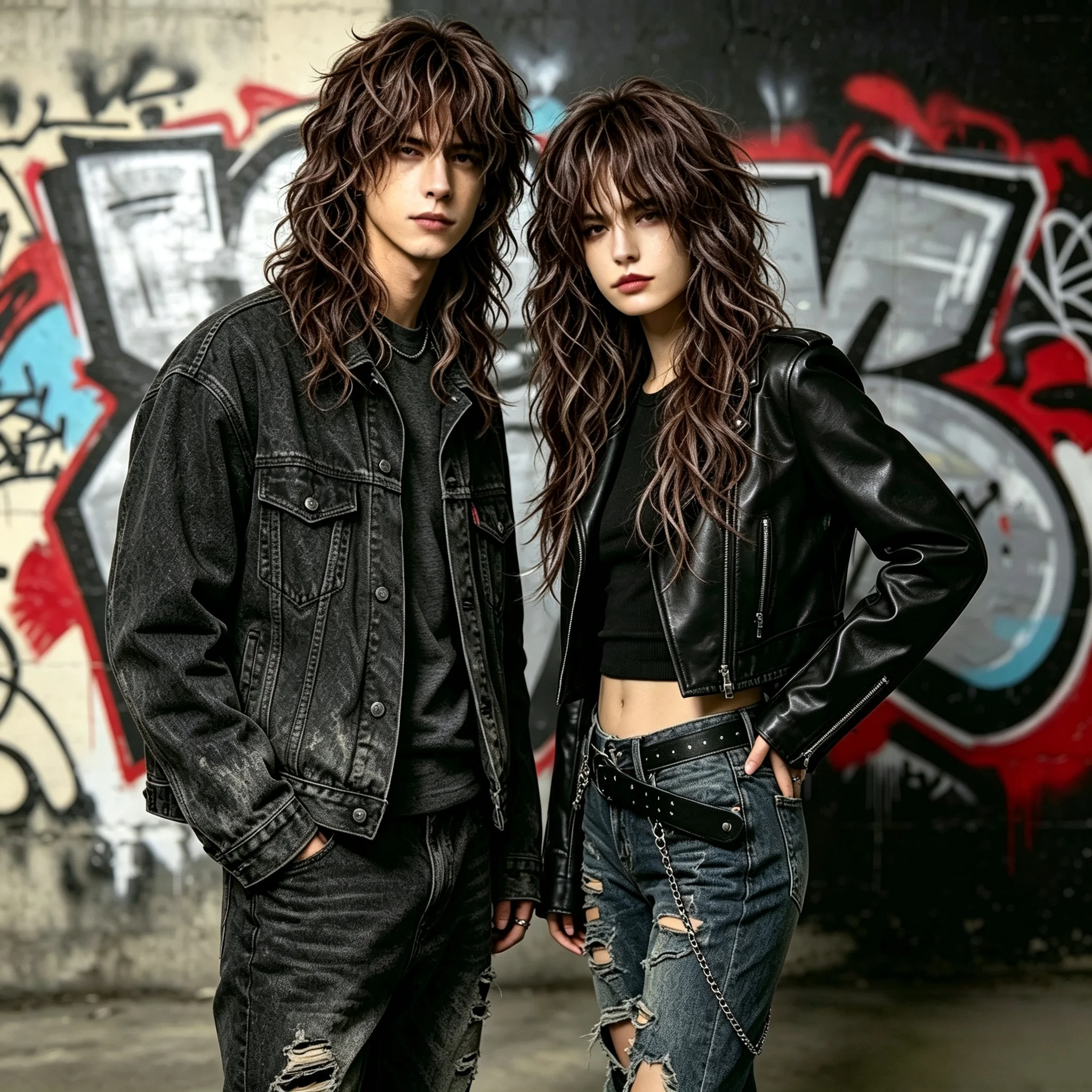 Fashionable Brown Synthetic Wig, Unisex - Multi-Layer Long Curly Synthetic Hair, with Dark roots, Suitable for Daily Wear