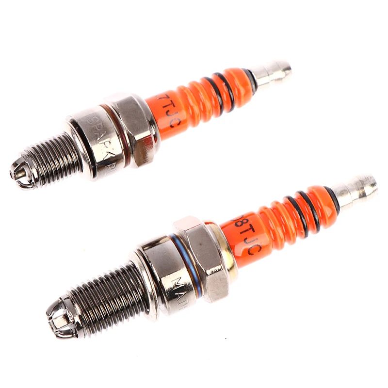 3 Electrode Spark Plug A7tc D8TC for 50cc 110cc 125cc Atv Scooter Dirt Bike Car Accessories Diameter 10mm Length 12.7mm Durable