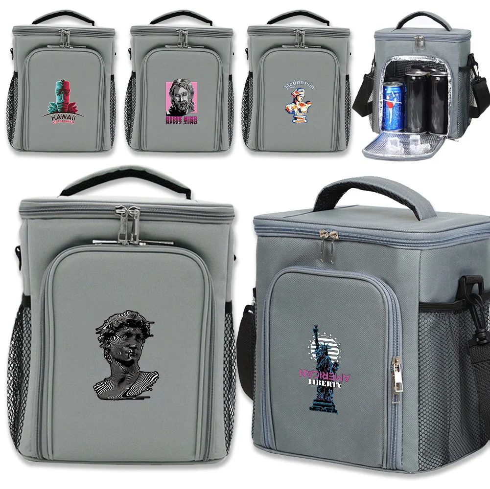 

Insulation Picnic Ice Pack Delivery Bag Sculpture Printing Series Portable Organizer Boxes Insulated Case Thermal Insulation Box