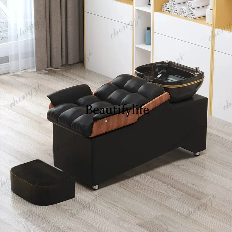 K153   Special Use Fashion Shampoo Chairs Barber Hair Wash Ceramic Basin High-end Shampoo Chairs Hair Salon Comfort