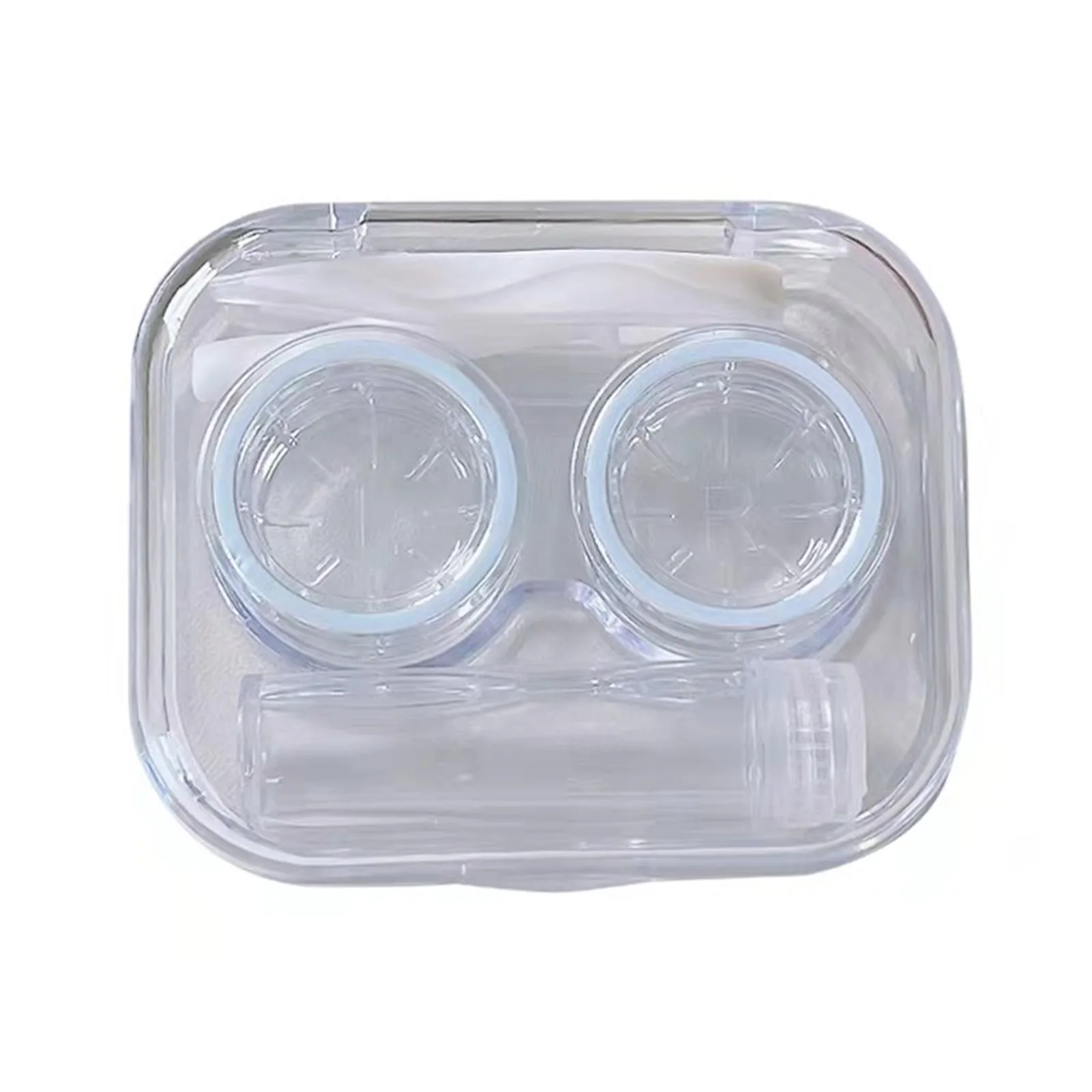 Clear Contact Lens Storage Box Lens Case with Tweezer Solution Bottle for Contact Lens Accessories