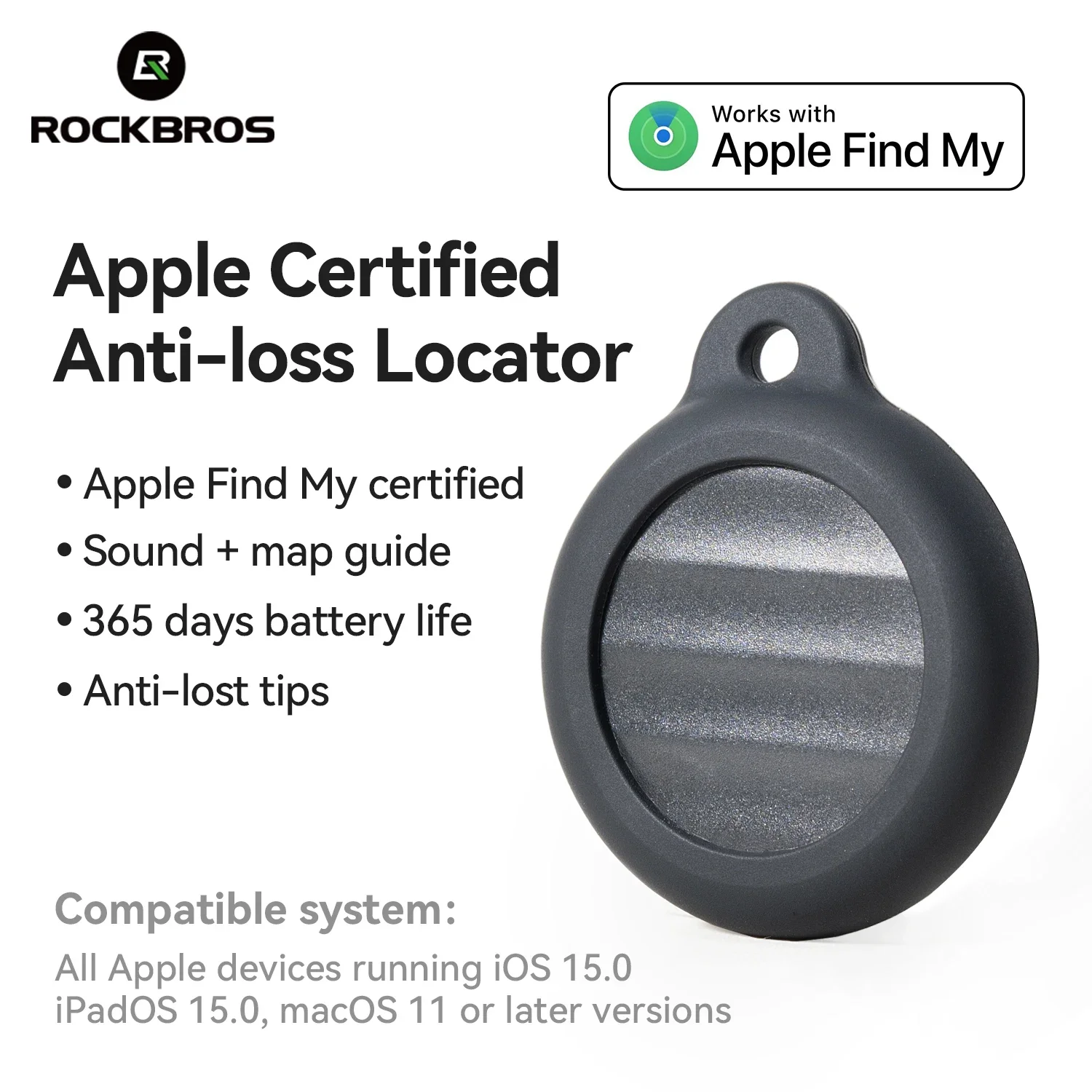 ROCKBROS Kids Pet Retriever Mini Gps Tracker System FindMy App Air Tag Key Bluetooth Sound Navigation Anti-theft Remote Tracker