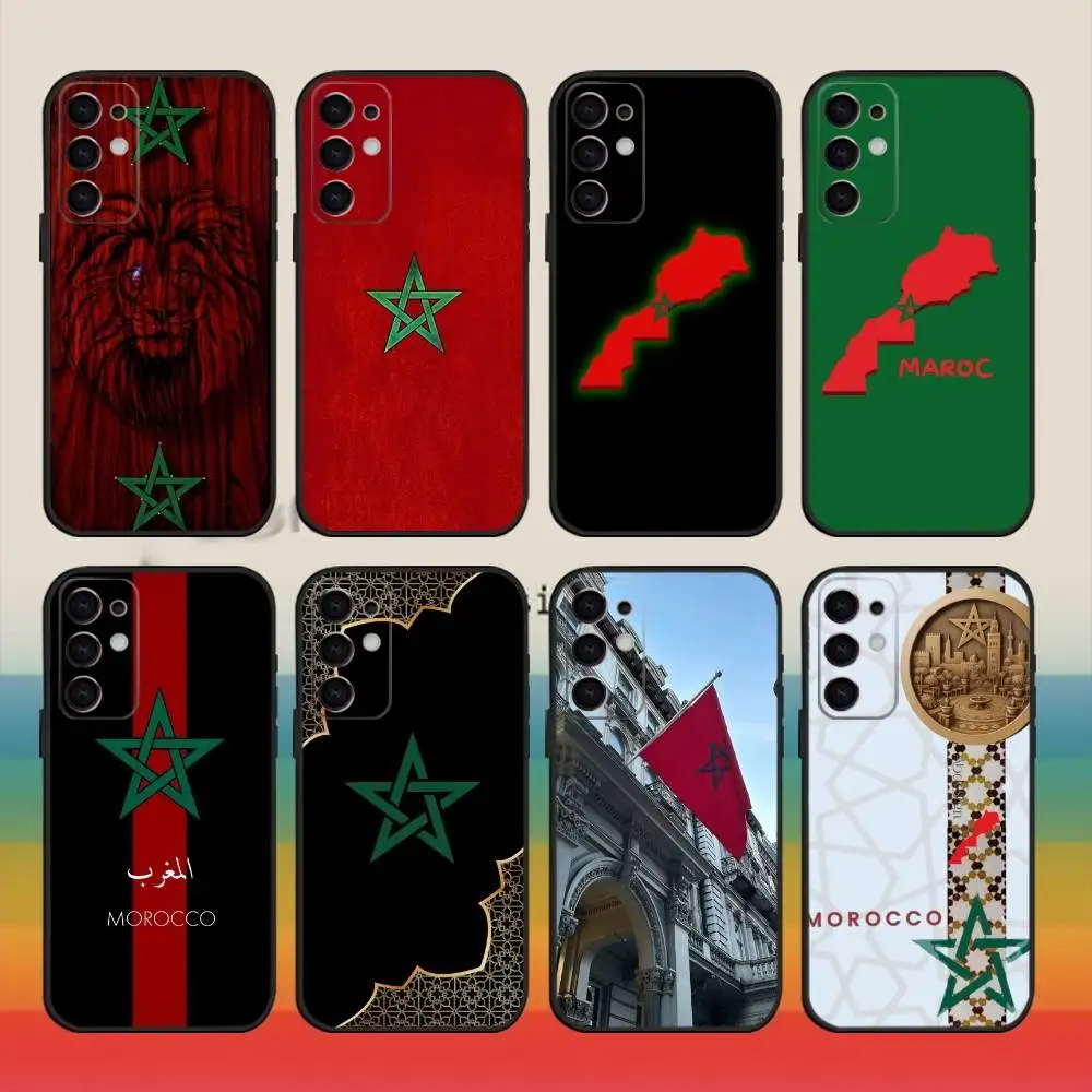 

M- Morocco-ES Flag Phone Case For Samsung S25,S24,S21,S22,S23,S30,Ultra,S20,Plus,Fe,Note,10,9,5G Black Cover