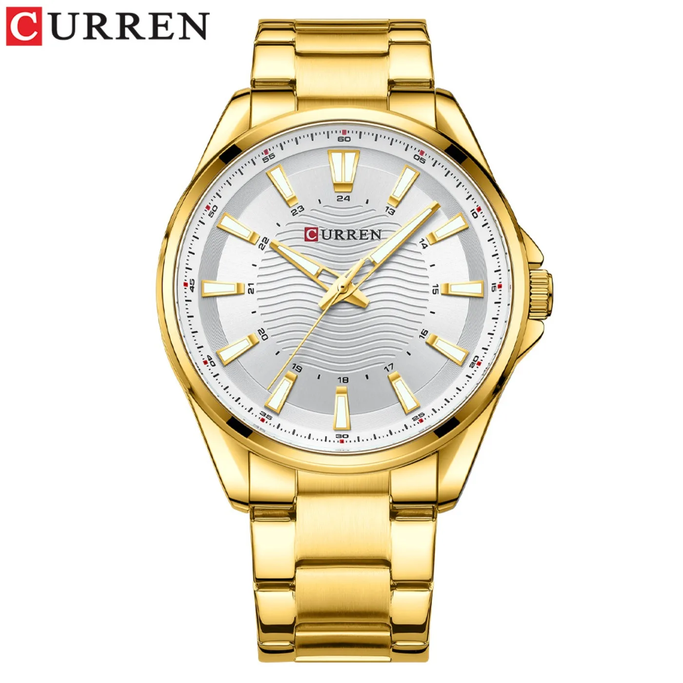 CURREN Classic Simple Stainless Steel Quartz Wristwatches Fashion Brand Men's Watches with Luminous Hands Gifts
