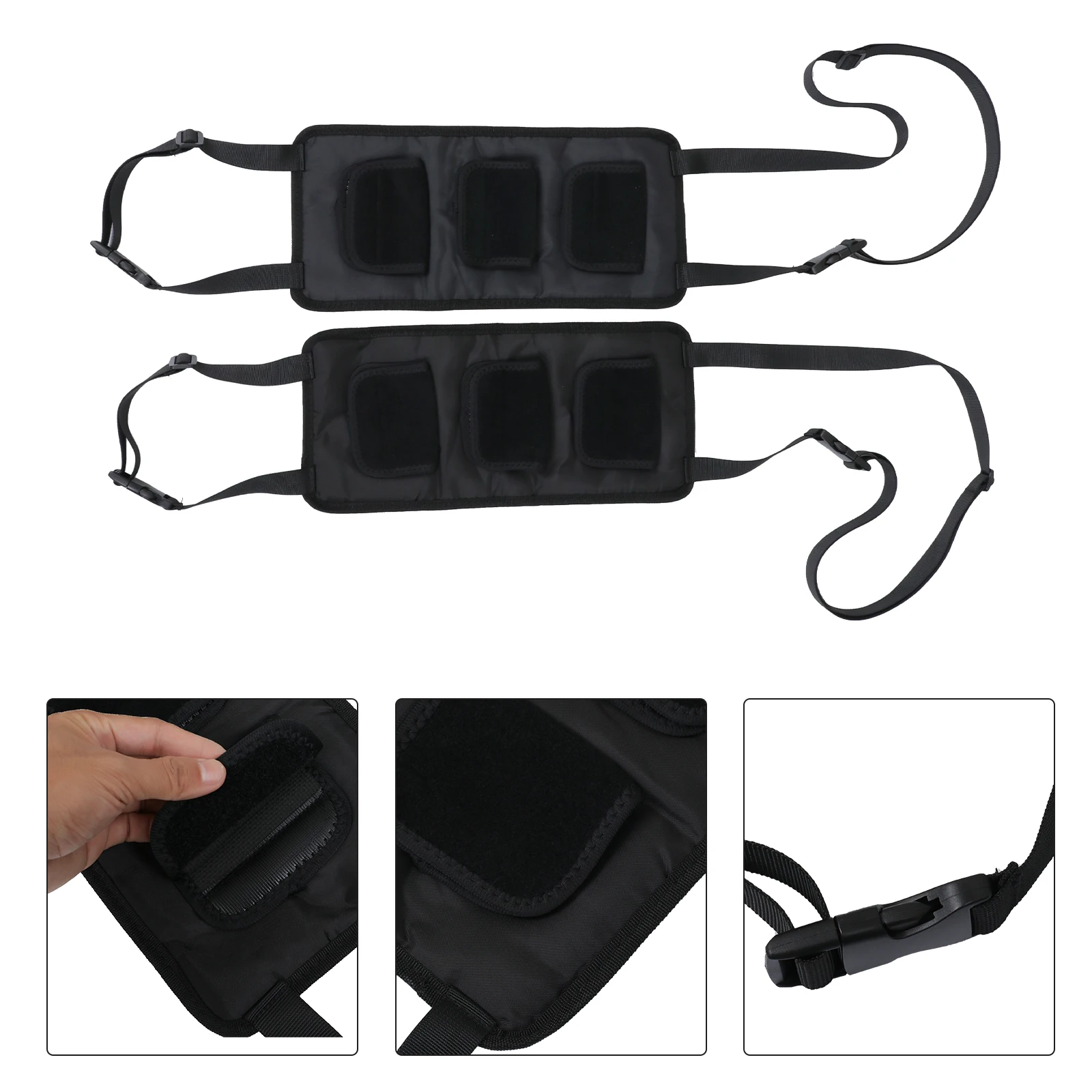 

2 Pcs Fishing Rod Holder Oxford Cloth Carrier Strap Storage Rack for Car Up to 3 Rods Adjustable Vehicle Pole Holder