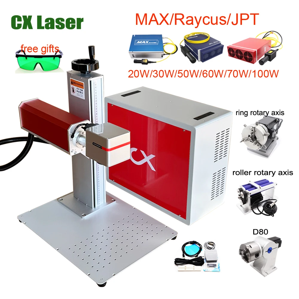 Support Lightburn Fiber Laser Marking Machine Raycus JPT MOPA M7 60W 70W 100W  Metal Business Cards Silver Engraver JCZ Ezcad2