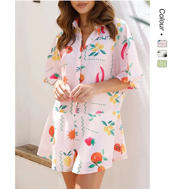 

2026 Summer New Casual Simple Wide-leg Short Jumpsuit - 88192 Birthday Dress Femme Clothes Elegant