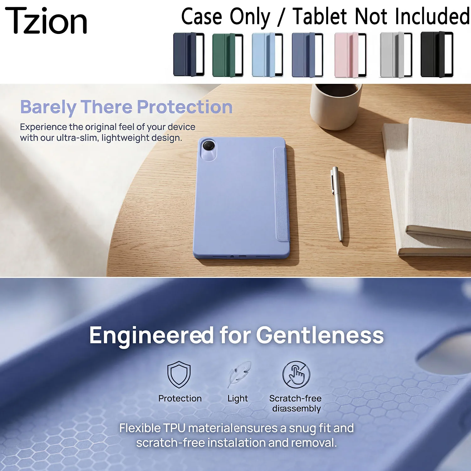 Case for Xiaomi Redmi Pad 2 11 Inch 2025, Ultra Thin Trifold Stand PU Leather Protective Cover, Auto Sleep / Wake