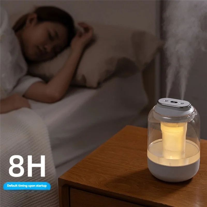 مرطب فوهة مزدوجة A66Z سعة 2 لتر مع عرض الرطوبة قابل للتعديل 3 سرعات للمنزل وغرفة النوم والمكتب