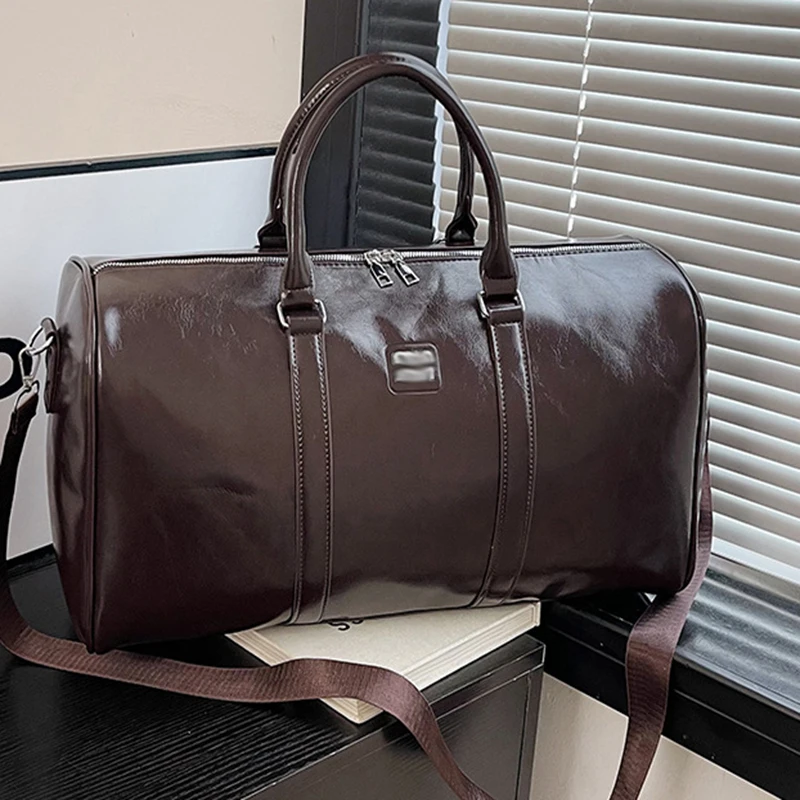 Waterproof PU Horizontal Travel Bag Large Capacity Lightweight Men's Business Handbag Bag Travel Bag for Business Trips