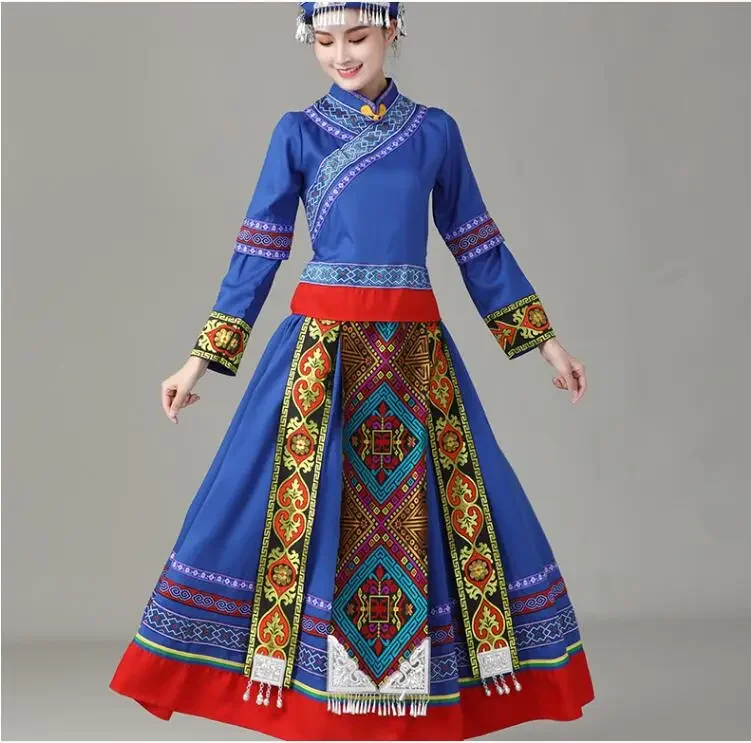 

Miao Nationality Women's Dance Clothing Chinese Folk Dress Zhuang Blang