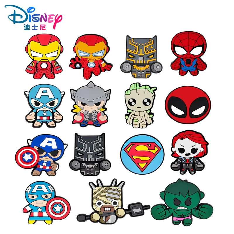 

Disney Marvel Superheroes 15-50PCS Shoes Charm PVC Decorations high quality convenient Detachable Waterproof For party Gifts