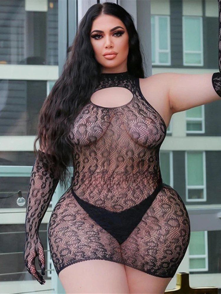 Durchsichtiges Minikleid für Damen, sexy Leopardenkleider, körperformend, Vestido, weibliche Party, Nachtclub, Kleidung, schwarze Dessous-Kleider