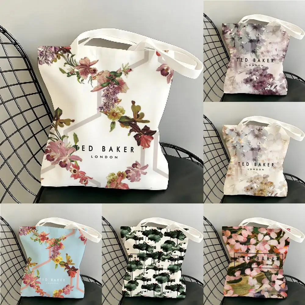 Fashion T-TED B-BAKERs Storage Bags Canvas Tote Bag Women Large Capacity Reusable Eco Shopping Bag Shoulder Handbag