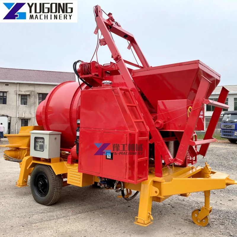 Mini Diesel Cement Construction Machine Portable Concrete Mixer and Pump for Sale Mini Concrete Mixer with High Pressure Pump