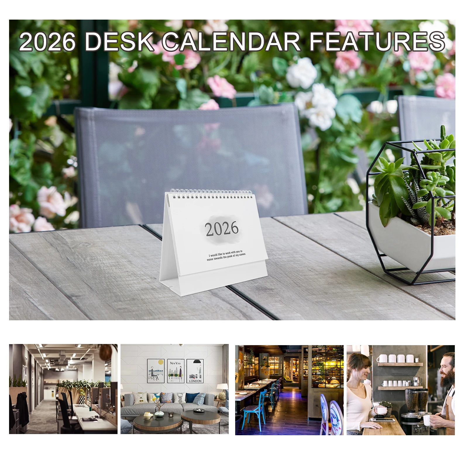 

2026 Desk Calendar Desktop Table Aesthetic Office Mini Paper Small Standing Flip School